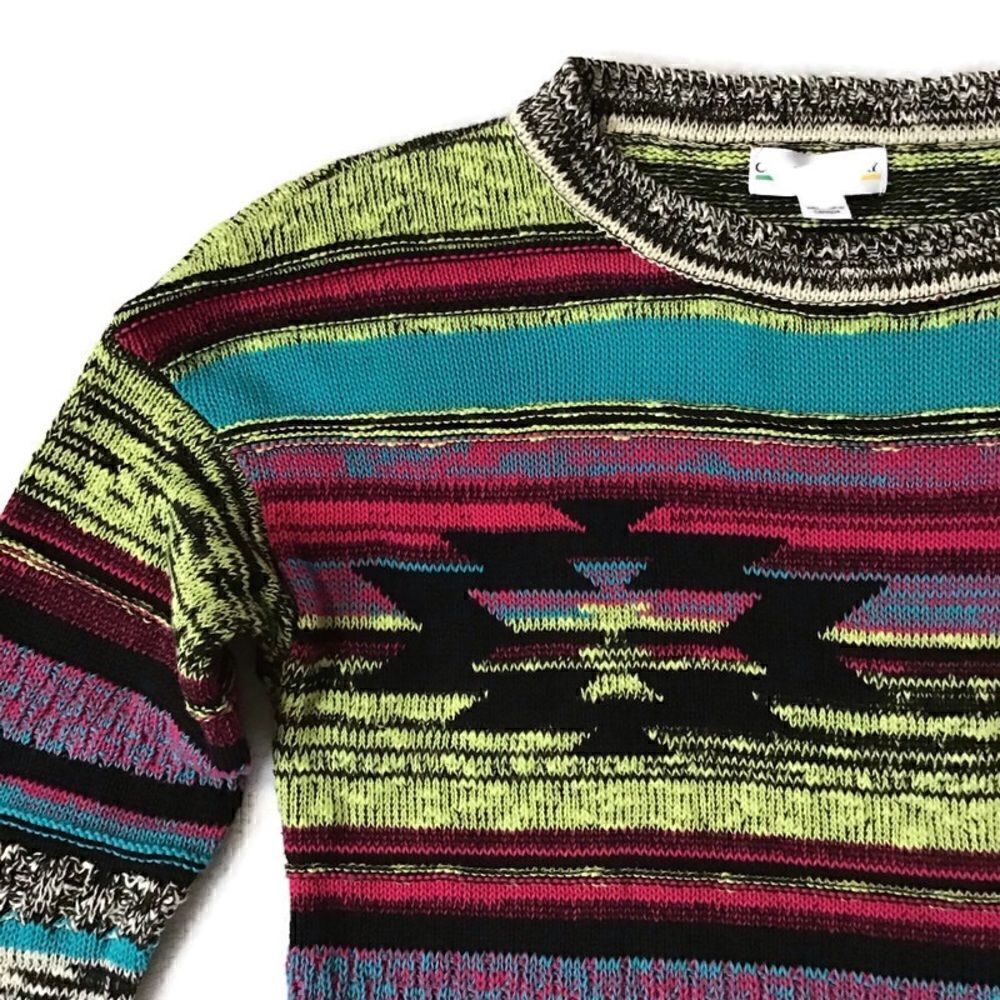 Cotton Country Canadian Multi Knit Aztec Sweater - Picture 4 of 7